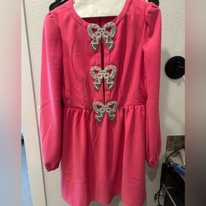 SALONI Camille Dress with Bow Embellishments